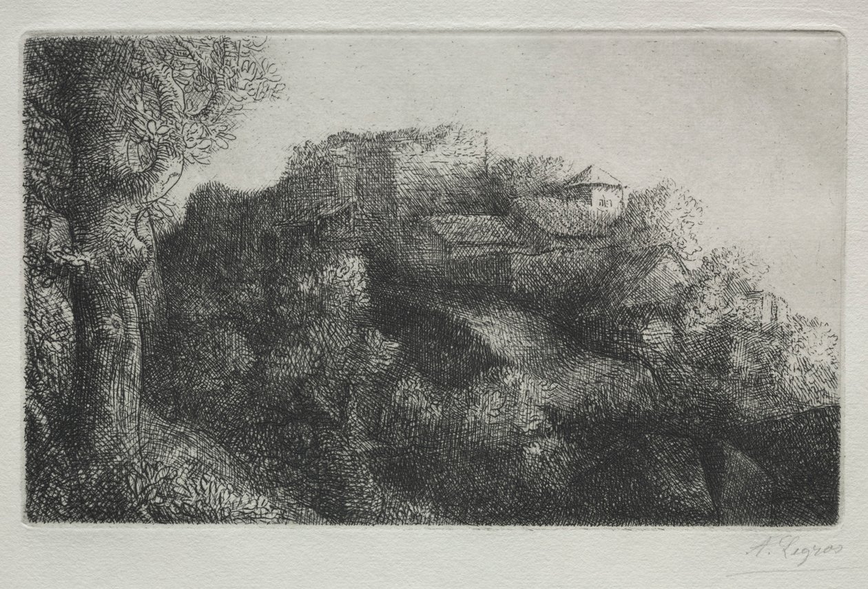 Paisaje con edificios de Alphonse Legros