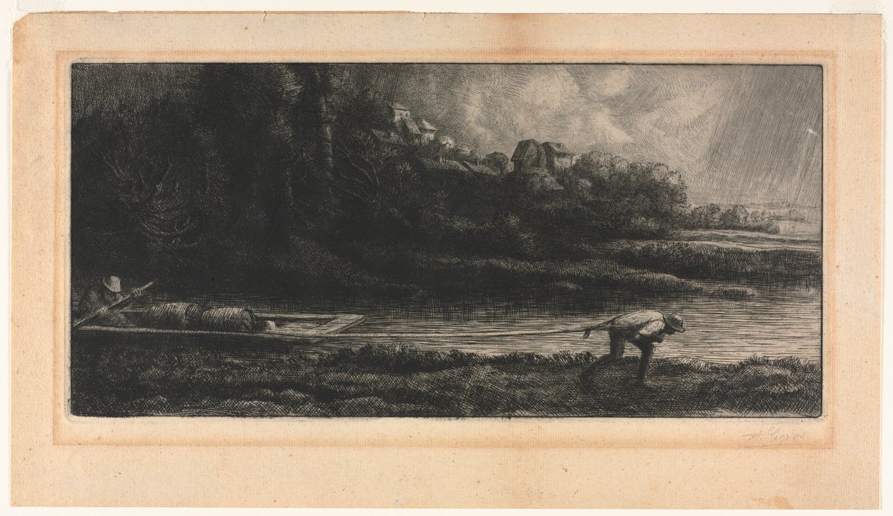 Le Paysage au Bâteau de Alphonse Legros