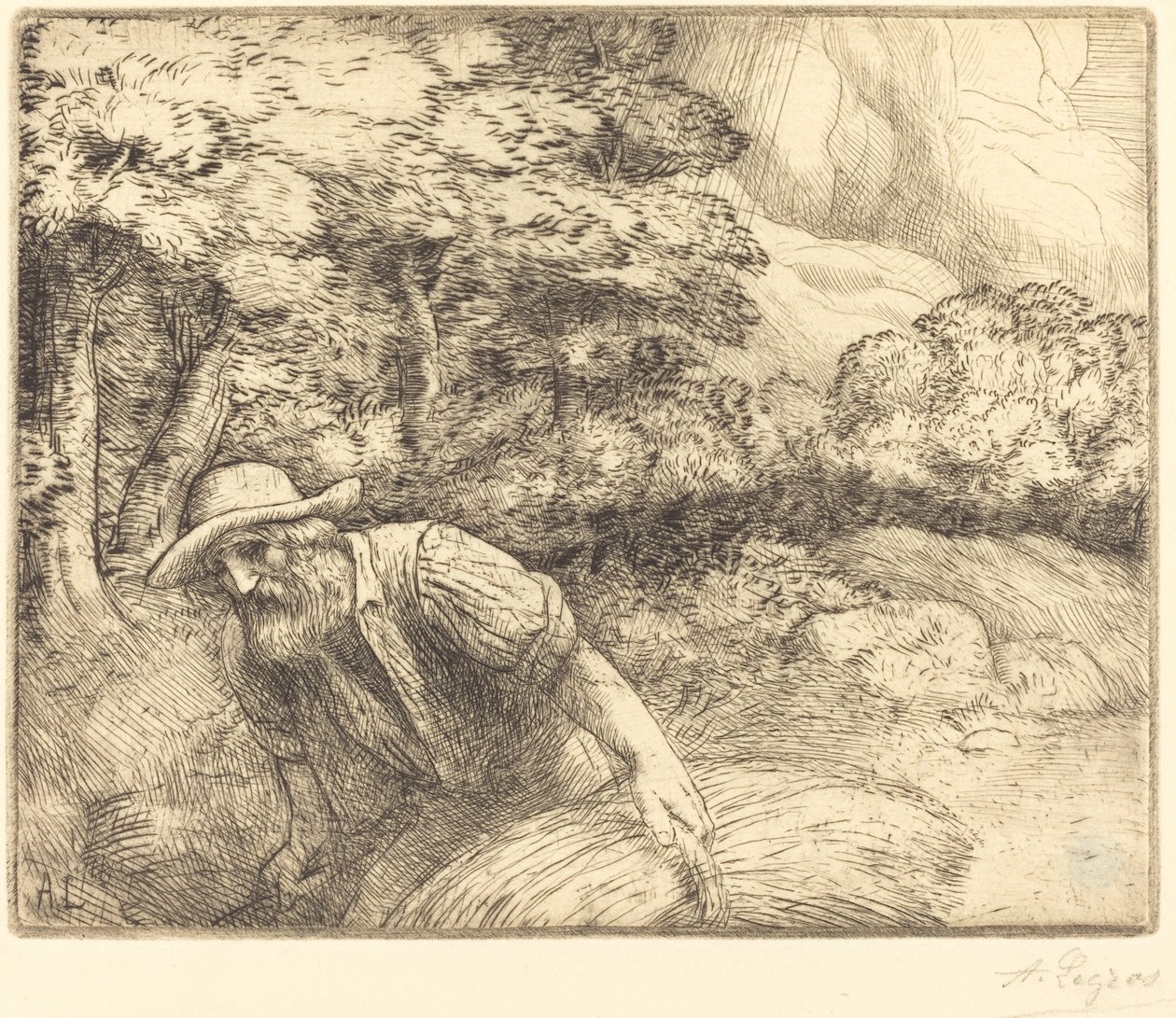 Hombre forrajeando de Alphonse Legros