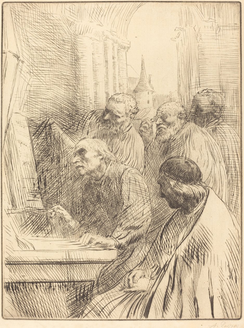Monjes en la iglesia de Alphonse Legros