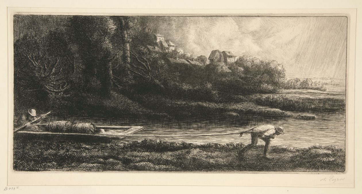 paisaje de barco de Alphonse Legros