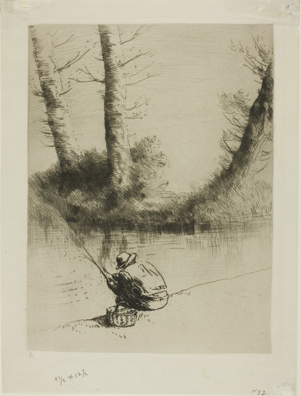 Pescador con caña de Alphonse Legros