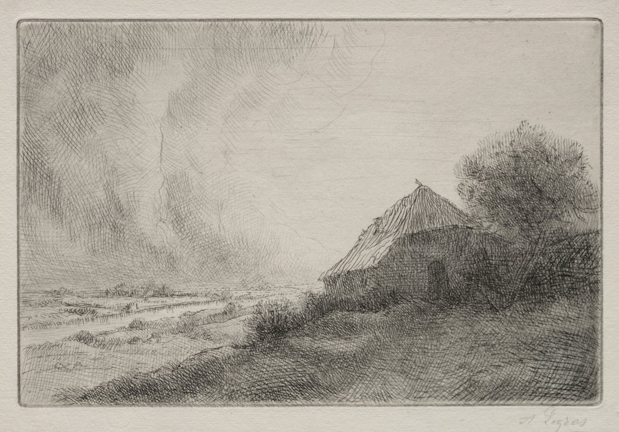 Casa en ruinas en una ladera de Alphonse Legros