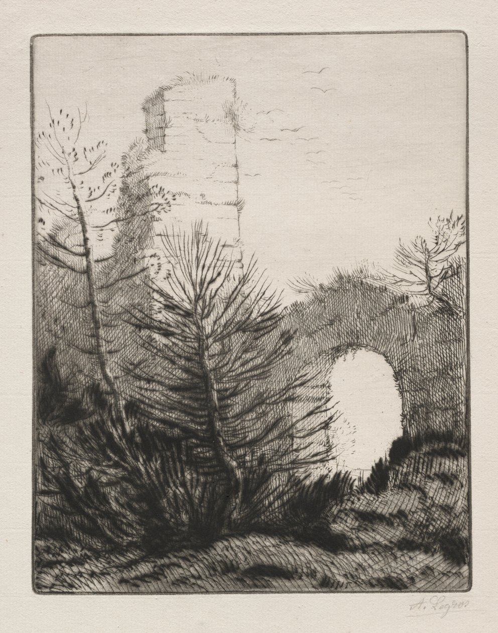 Ruinas de un monasterio de Alphonse Legros