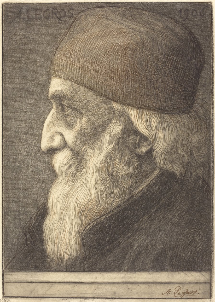 Autorretrato, 13ª placa, 1906 de Alphonse Legros