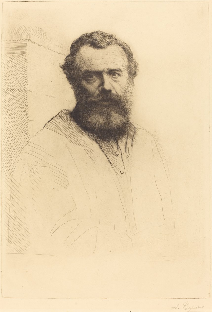 Autorretrato, 3ª placa, 1880 de Alphonse Legros