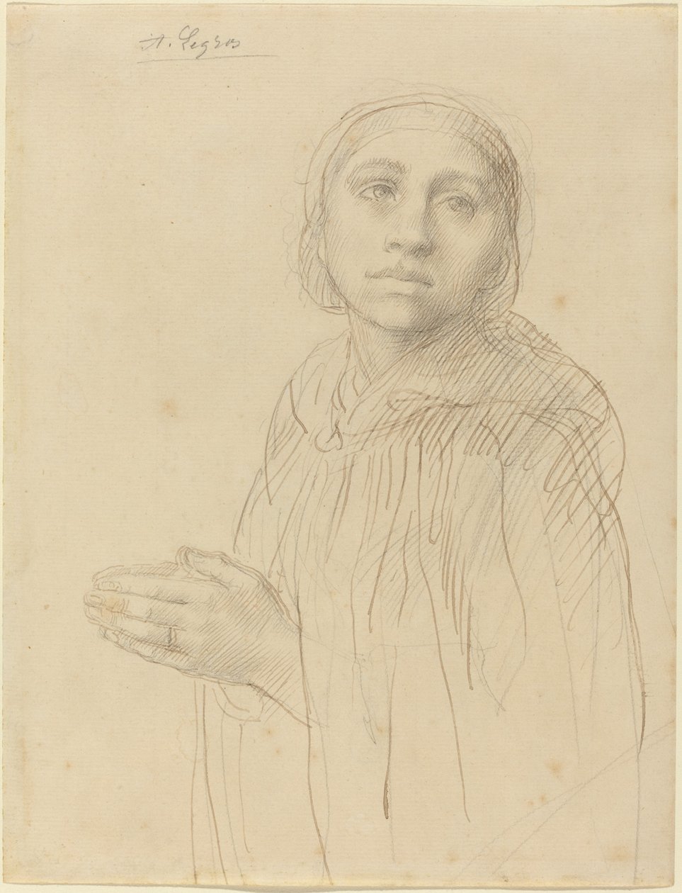 Estudio de Mujer Rezando de Alphonse Legros