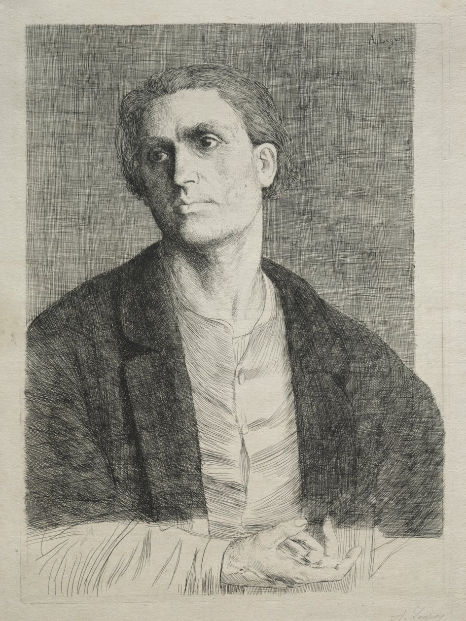 Estudio de la cabeza de un hombre de Alphonse Legros