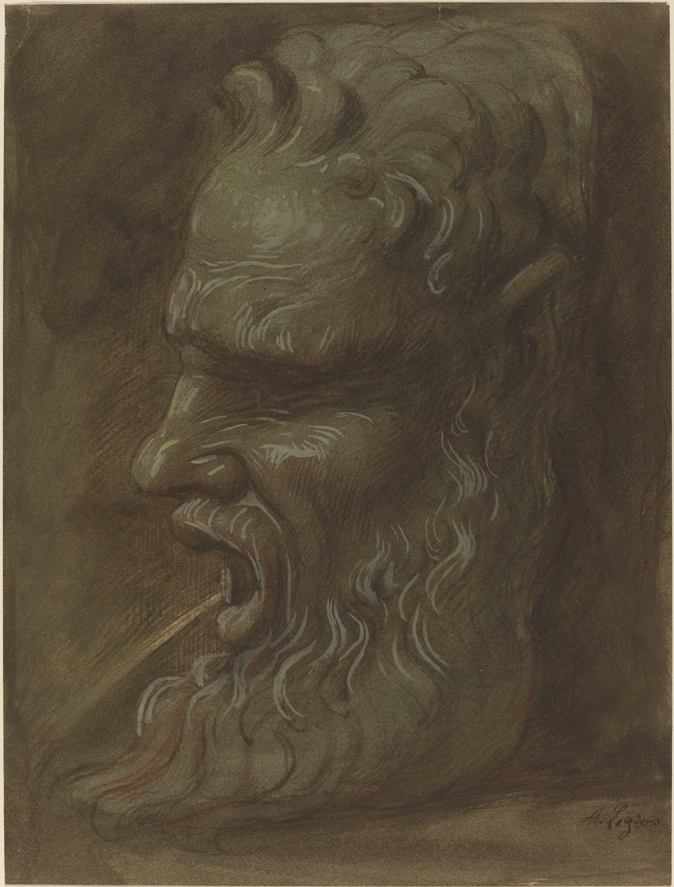 Estudio de una máscara de Alphonse Legros