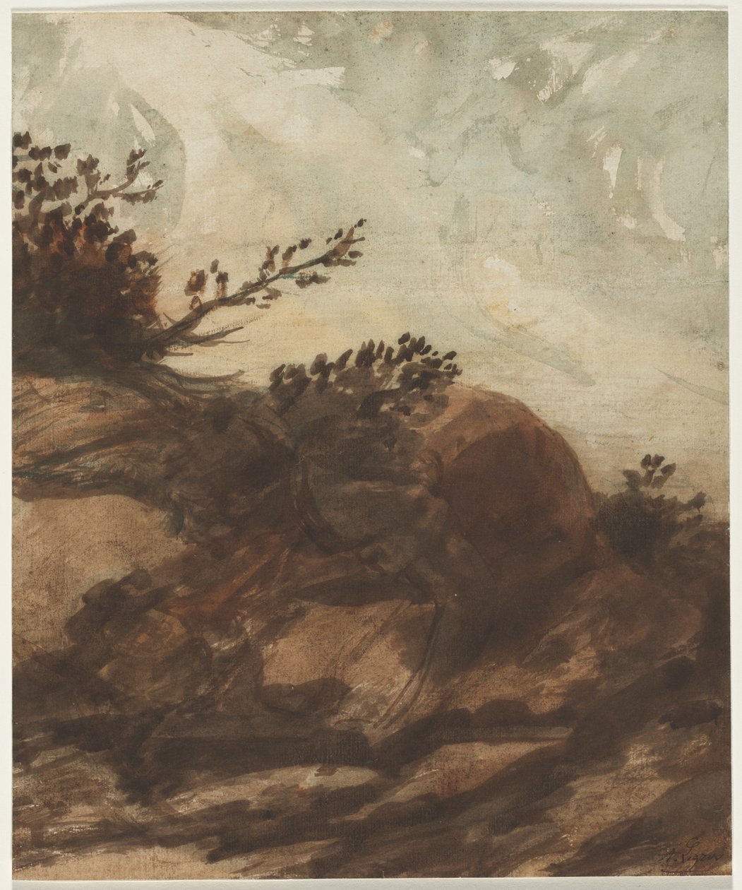 Atardecer sobre la colina de Alphonse Legros