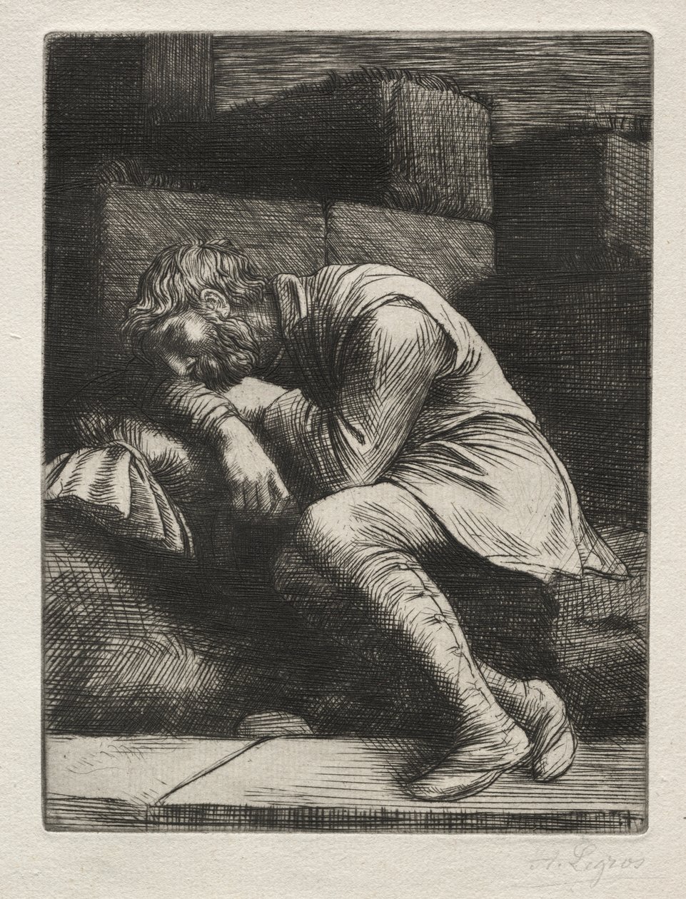 El mendigo durmiente de Alphonse Legros