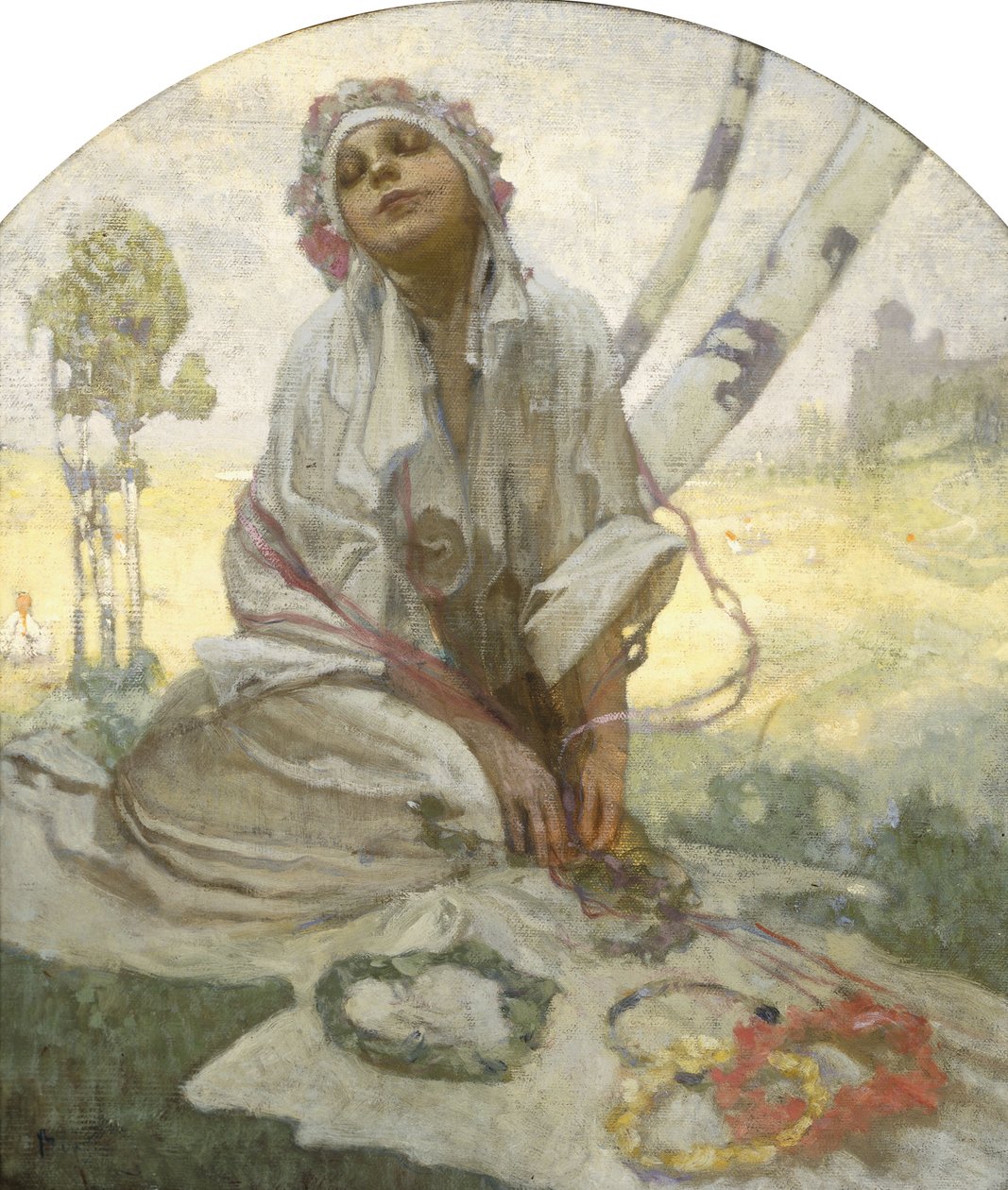 Soñador bohemio del sol de Alphonse Mucha