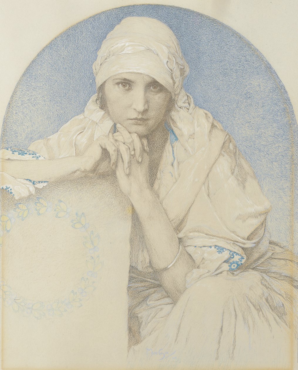 Retrato de Jaroslava de Alphonse Mucha