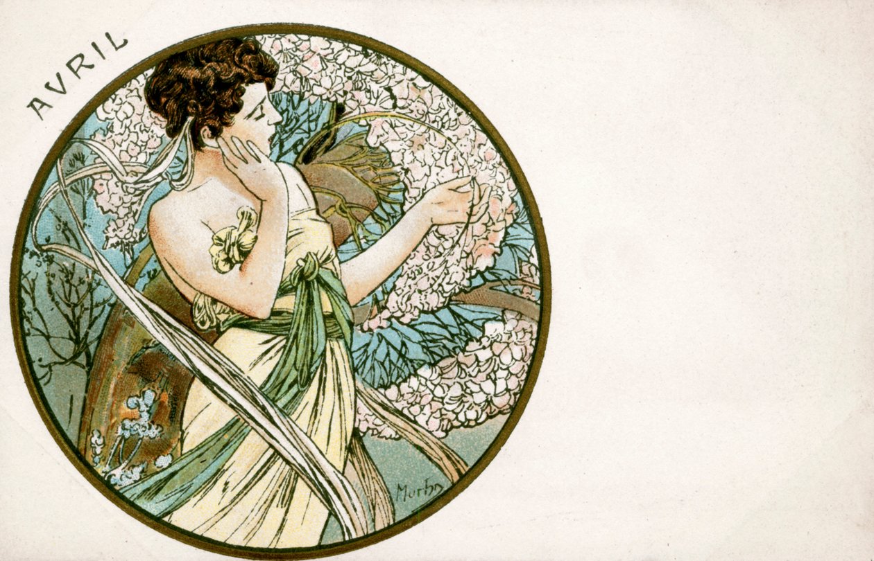 Abril, 1900 de Alphonse Mucha