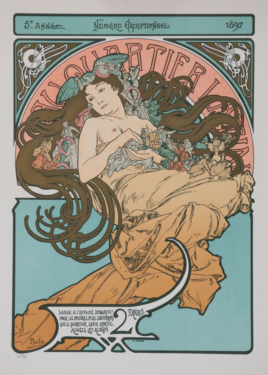 En el Barrio Latino, 1897 de Alphonse Mucha