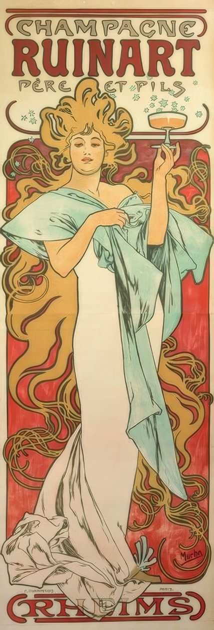 Champagne Ruinart Padre e Hijos de Alphonse Mucha