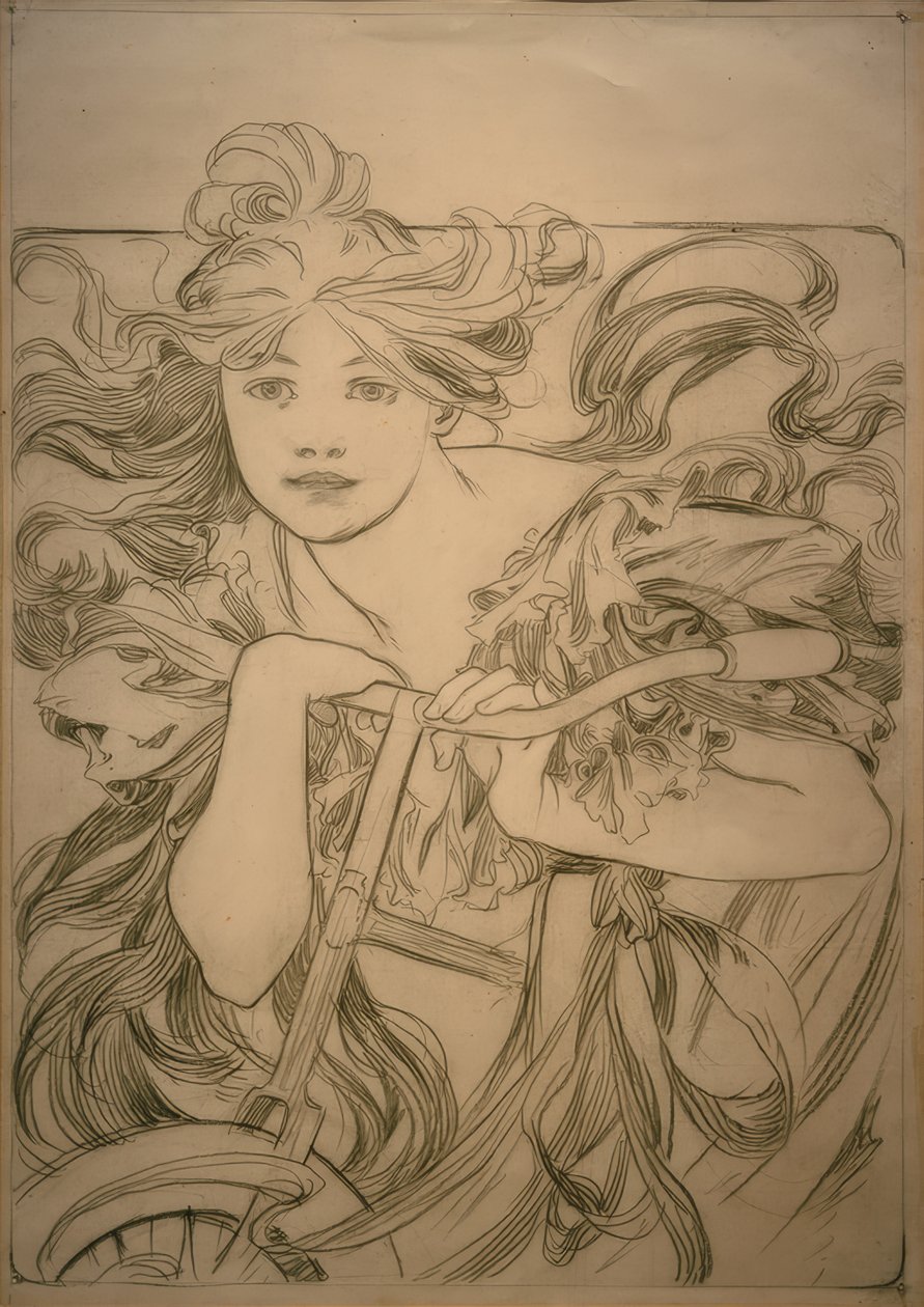 Cycles Perfecta, boceto de Alphonse Mucha