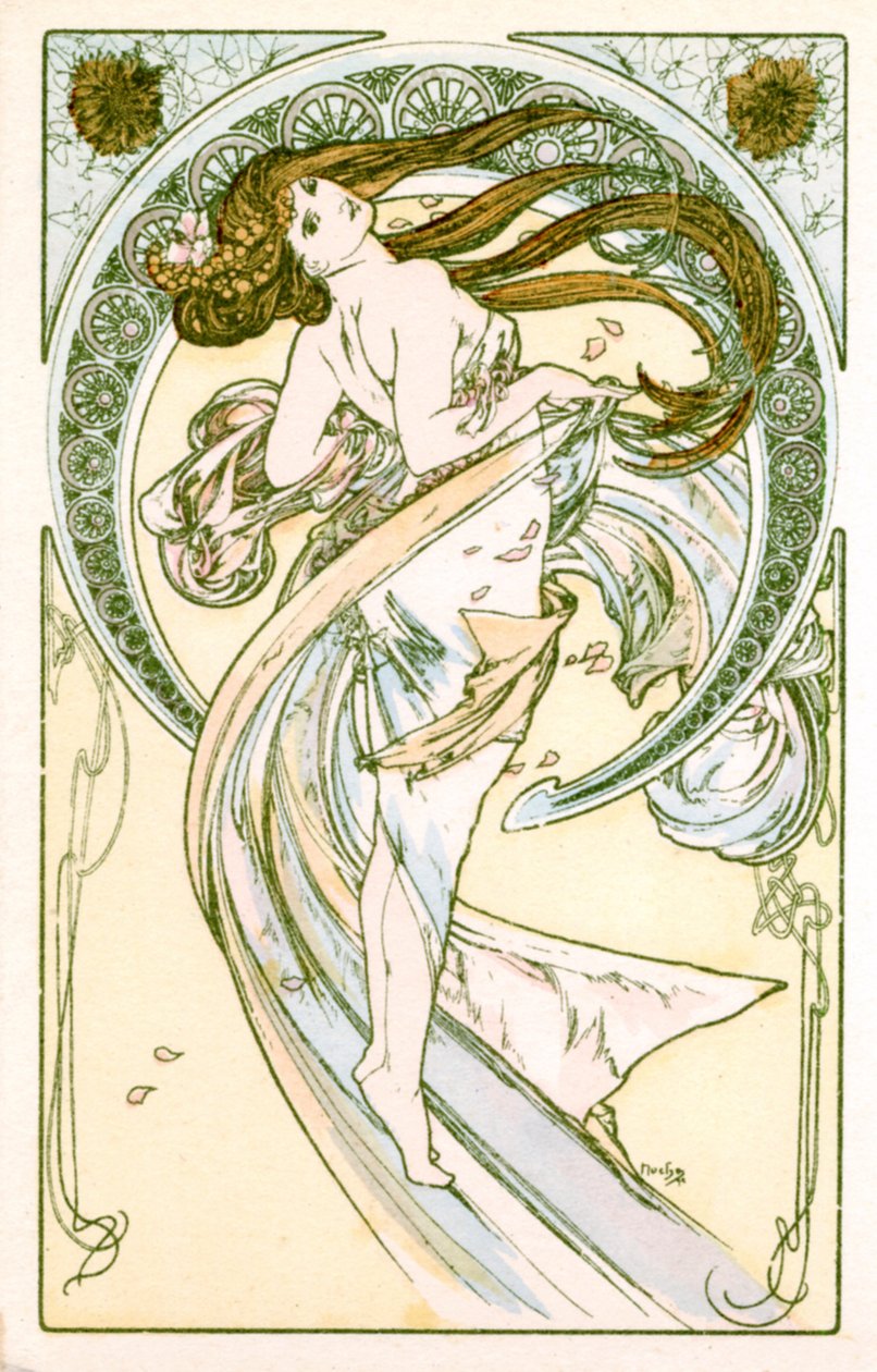 Bailando, 1900 de Alphonse Mucha