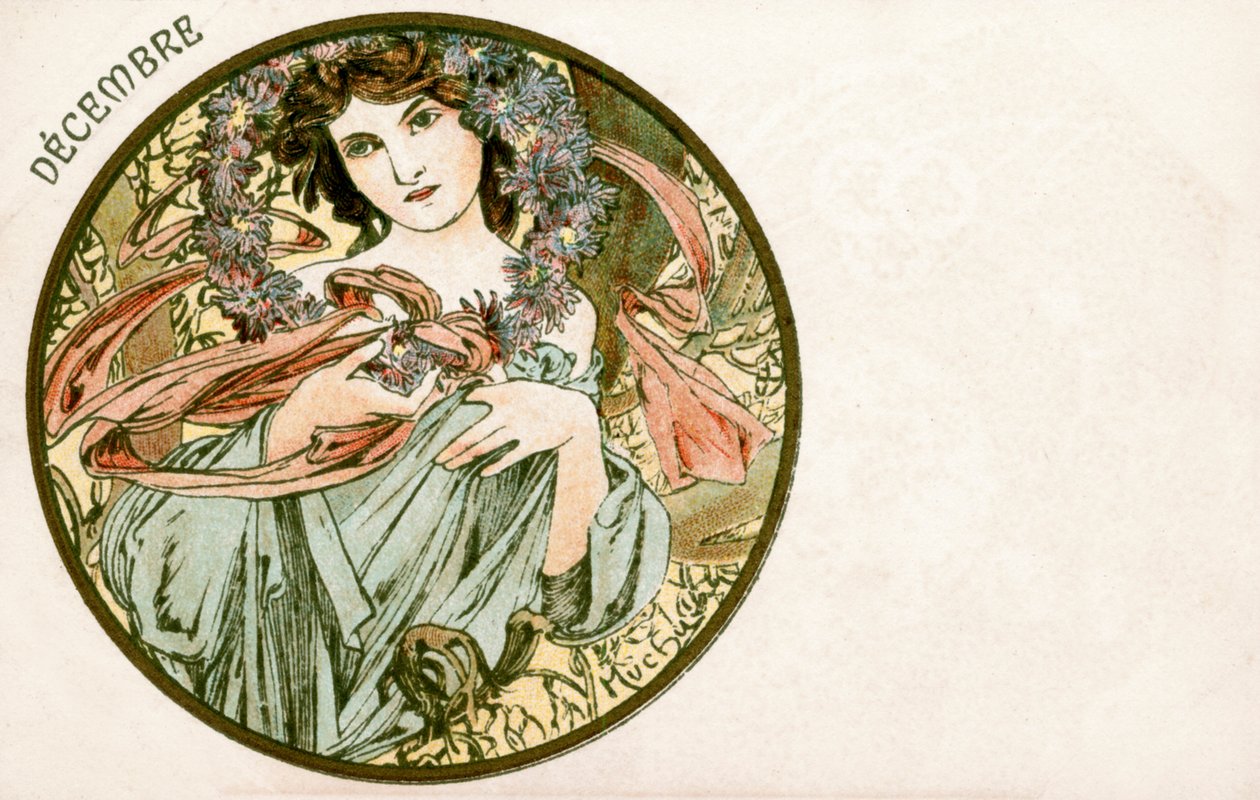 Diciembre de Alphonse Mucha