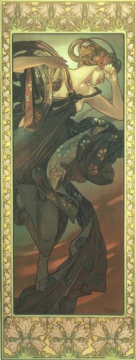 La estrella de la tarde de Alphonse Mucha