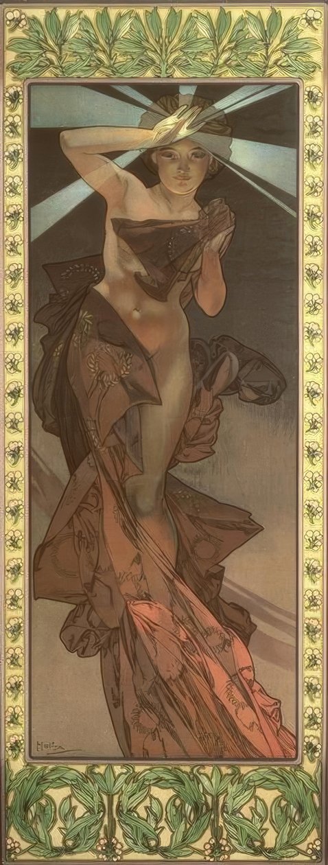 La estrella de la mañana de Alphonse Mucha