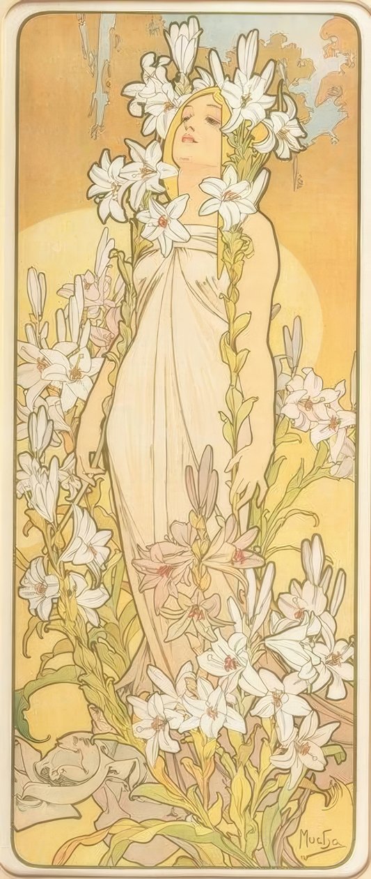 El lirio de Alphonse Mucha
