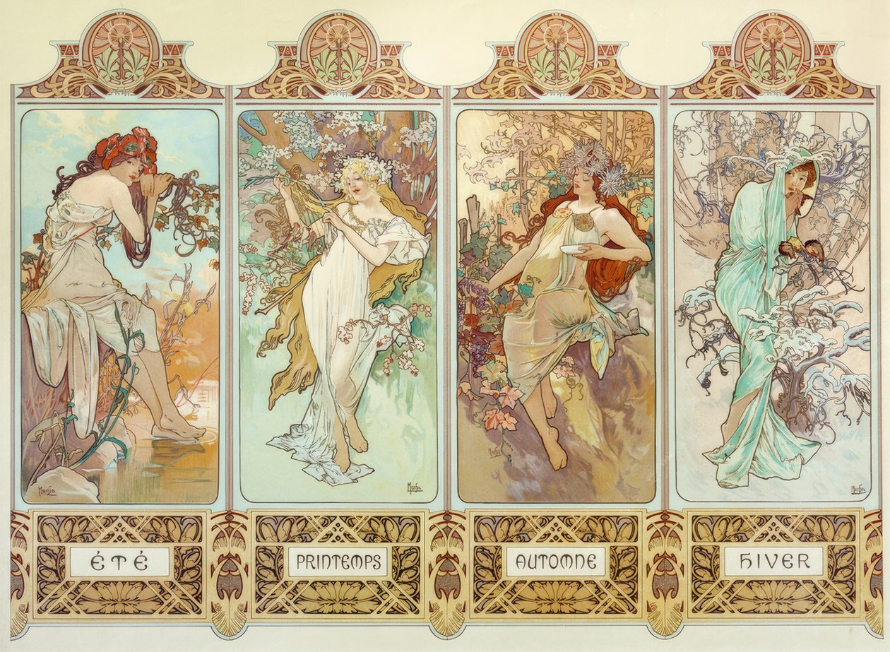 Las cuatro estaciones de Alphonse Mucha