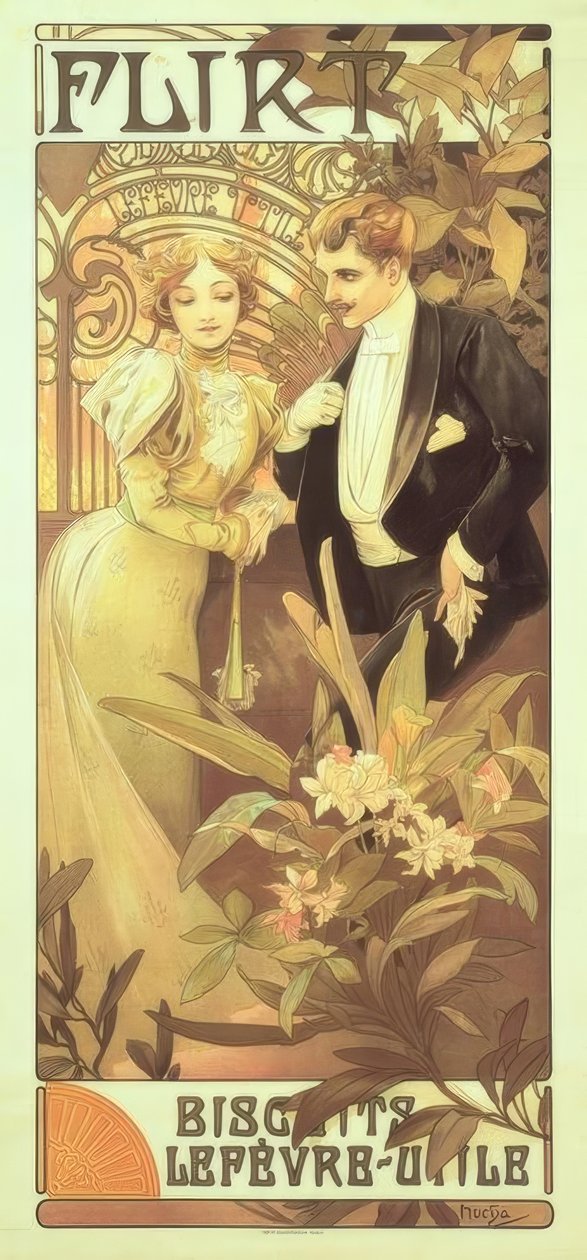 Coqueteo de Alphonse Mucha