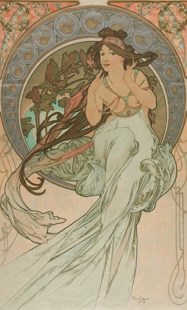 Música de Las Artes, 1898 de Alphonse Mucha