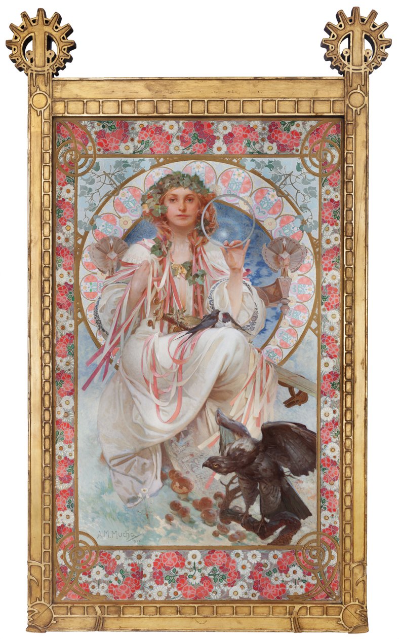 Retrato de Josephine Crane-Bradley como Slavia de Alphonse Mucha