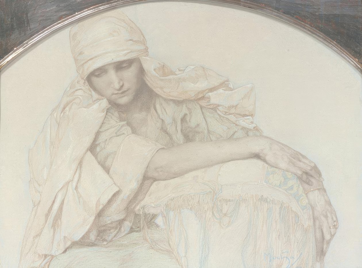Estudio de una joven de Alphonse Mucha