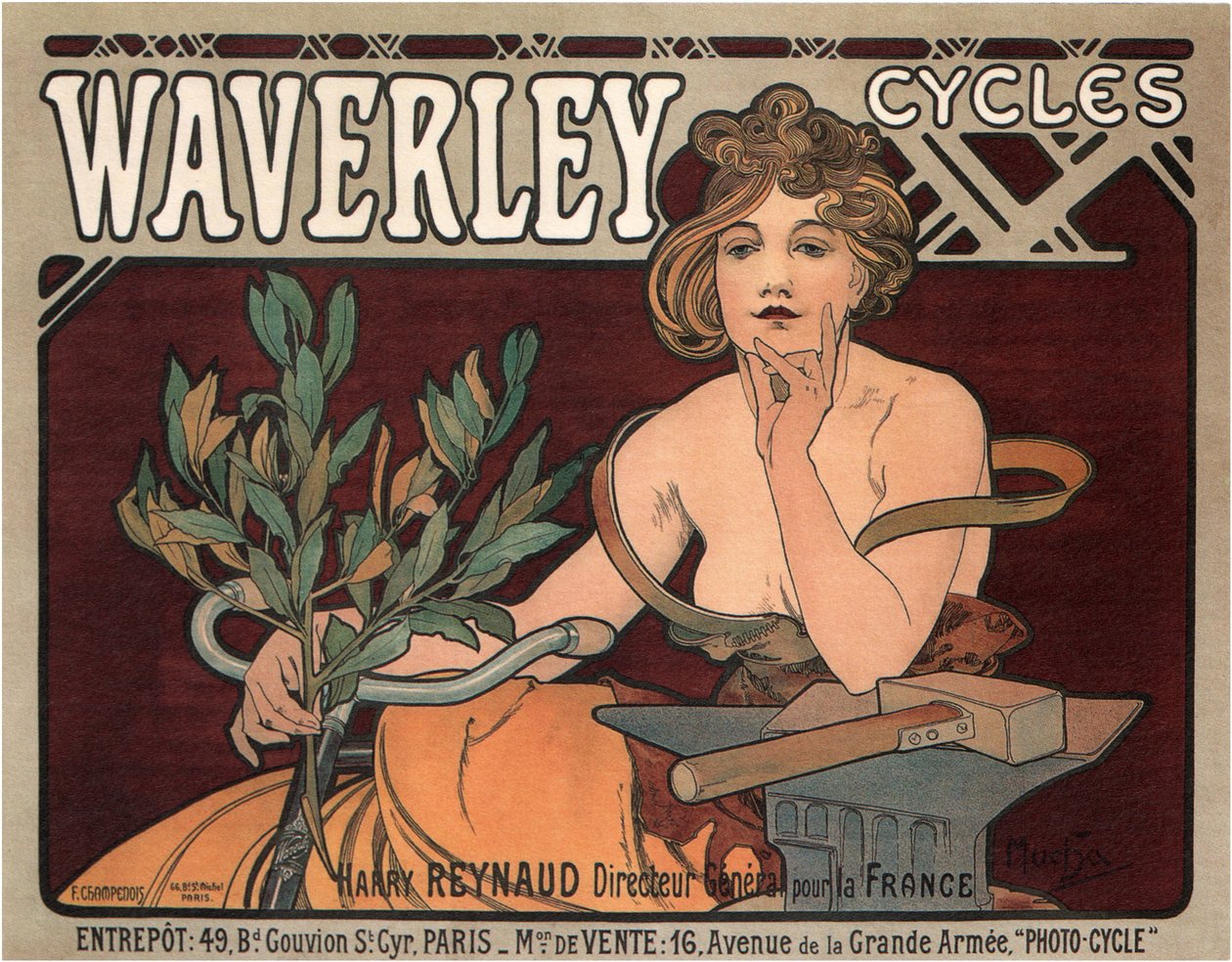Ciclos Waverley, 1896 de Alphonse Mucha