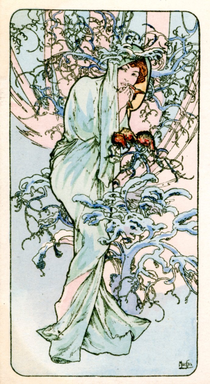Invierno, 1900 de Alphonse Mucha