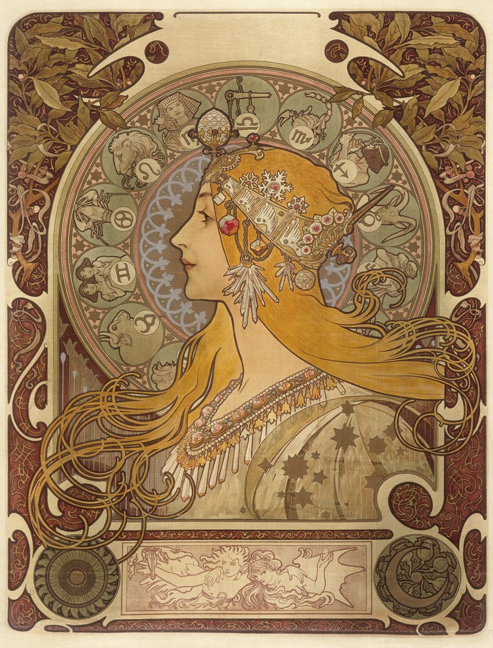 Zodiaco, 1896 de Alphonse Mucha