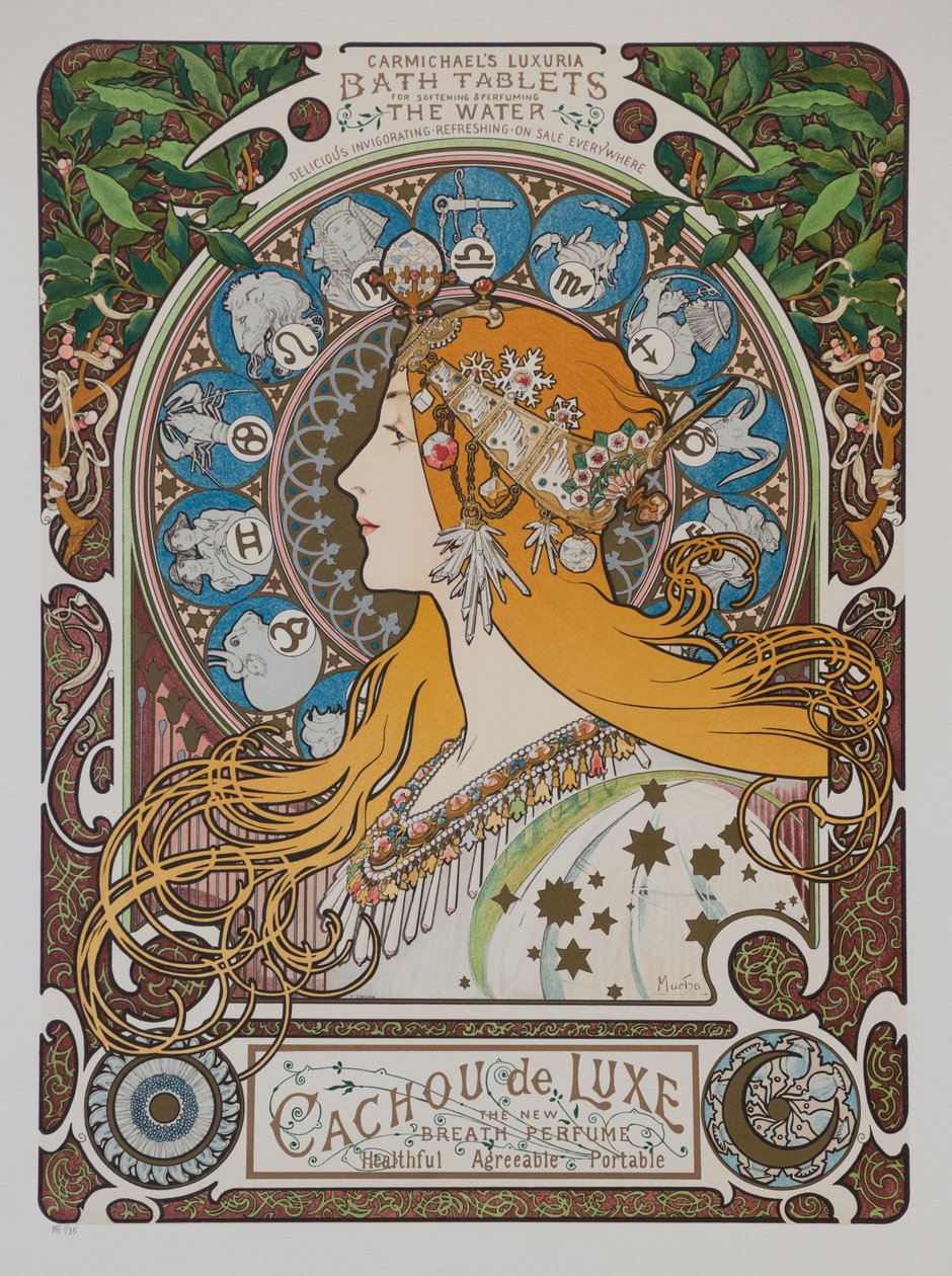 Zodiaco, 1896 de Alphonse Mucha