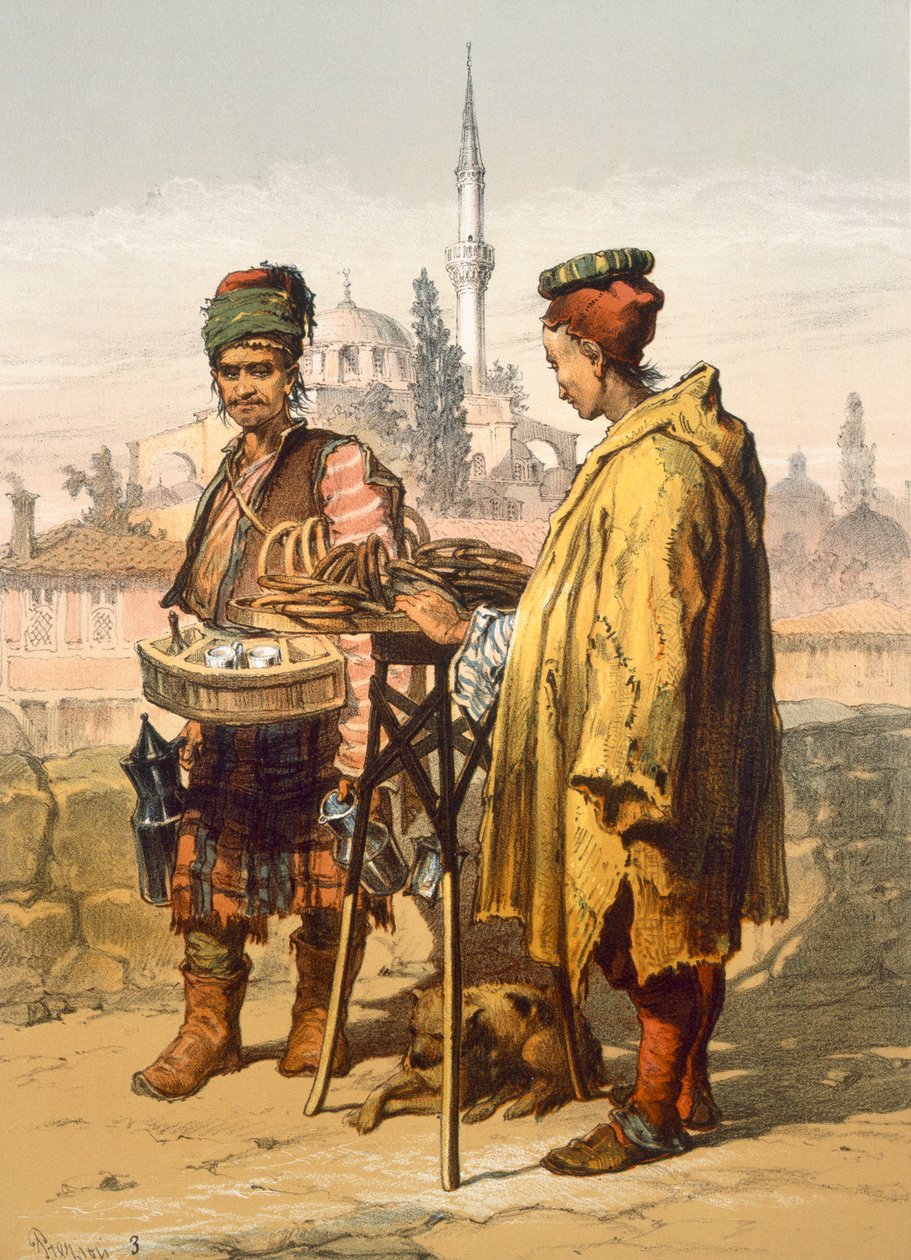 Vendedores Ambulantes de Snacks, 1865 de Amadeo Preziosi