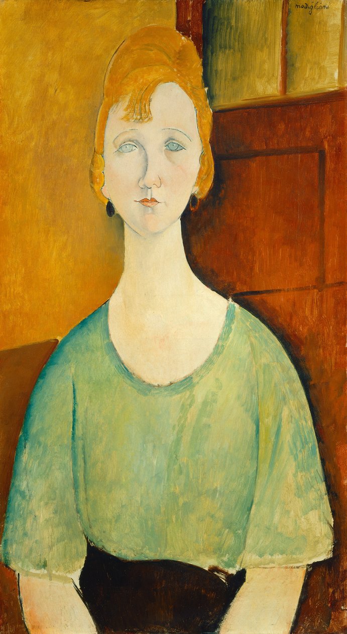 Chica con Blusa Verde, 1917 de Amedeo Modigliani