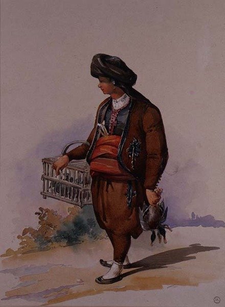 Un vendedor de patos, c.1855 de Amadeo Preziosi