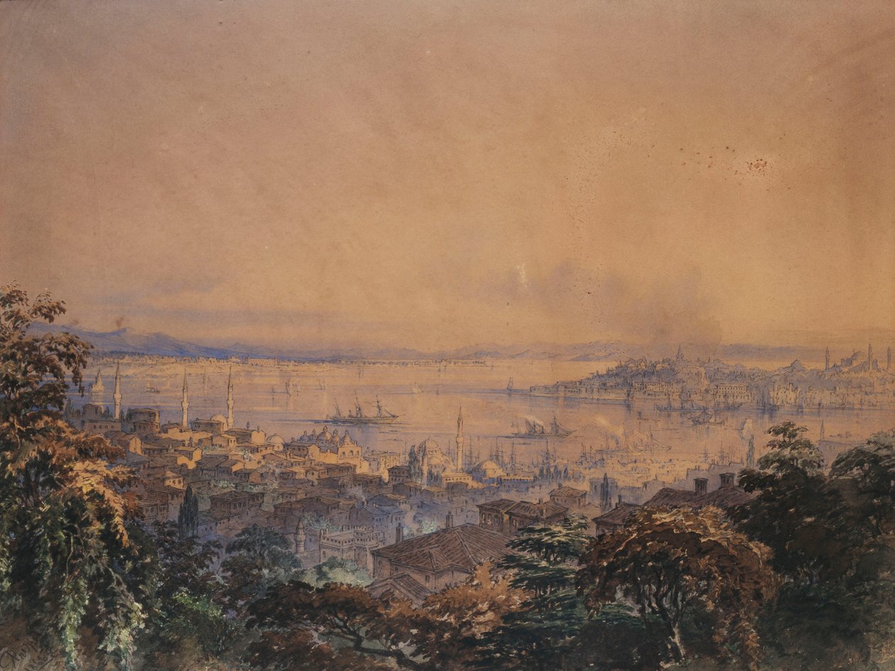 Una Vista de Constantinopla, 1866 de Amadeo Preziosi