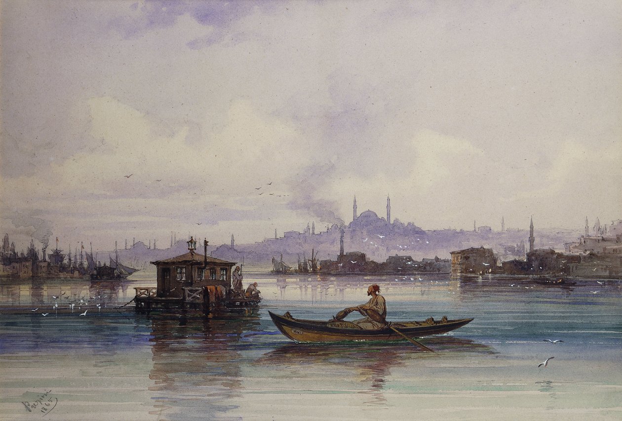 En el Bósforo, 1865 de Amadeo Preziosi