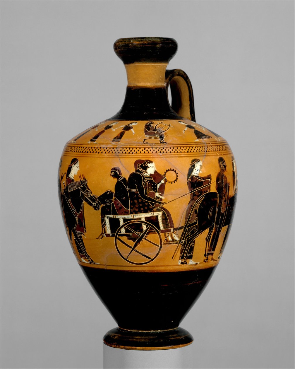 Lekythos de terracota, c.550-530 a.C. de Amasis Painter