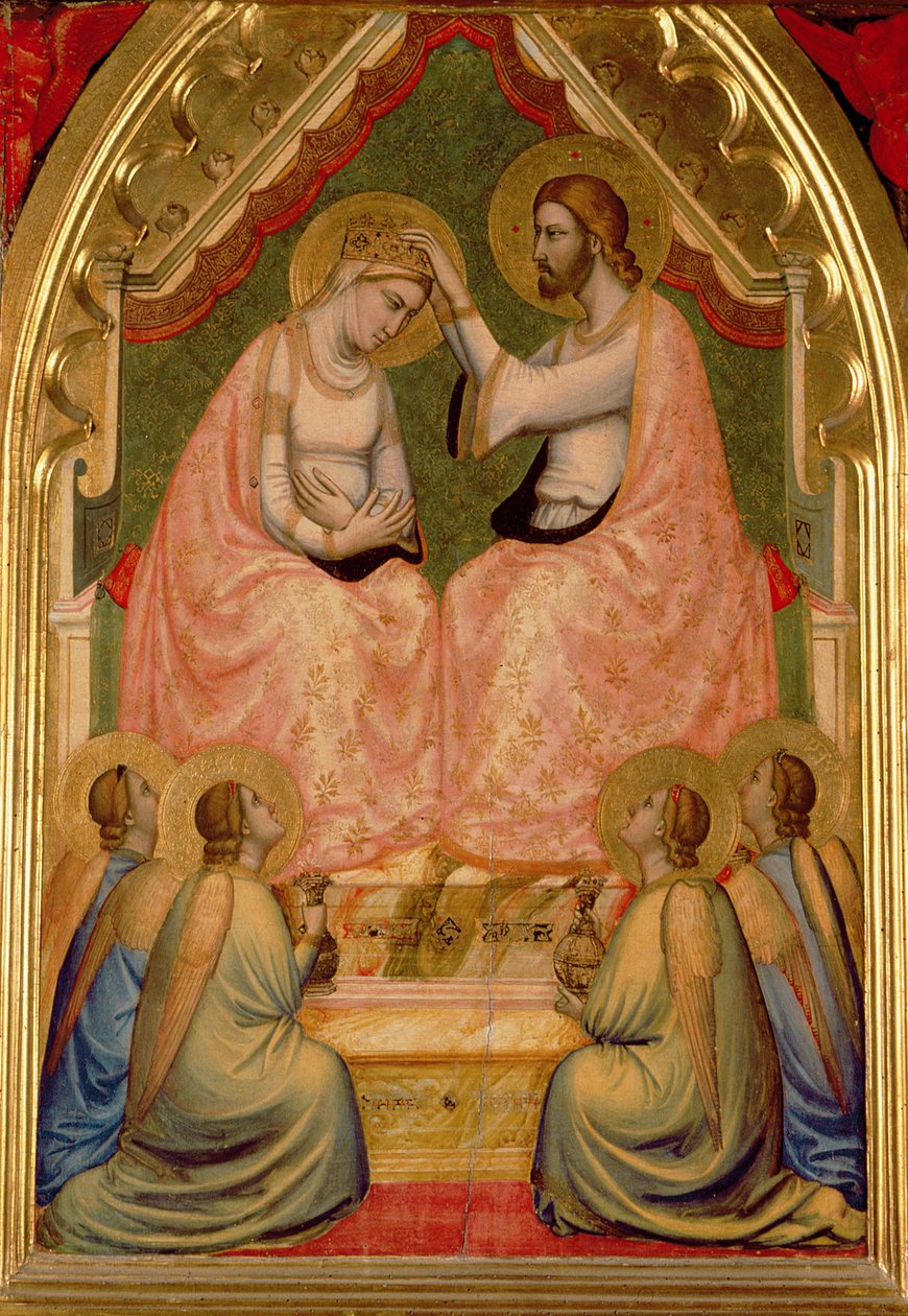 El Coronación de la Virgen Políptico (panel central) de Ambrogio Bondone Giotto