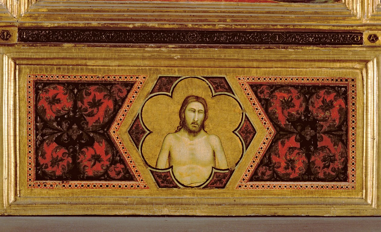 Cristo herido del Políptico de la Coronación de la Virgen (centro predela) de Ambrogio Bondone Giotto