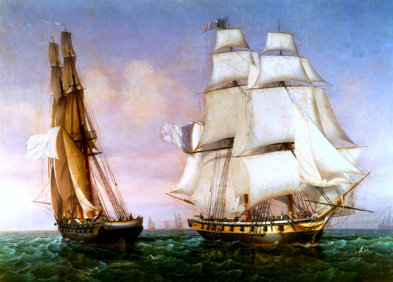 Napoleón dejando la Isla de Elba, 28 de febrero de 1815 de Ambroise Louis Garneray