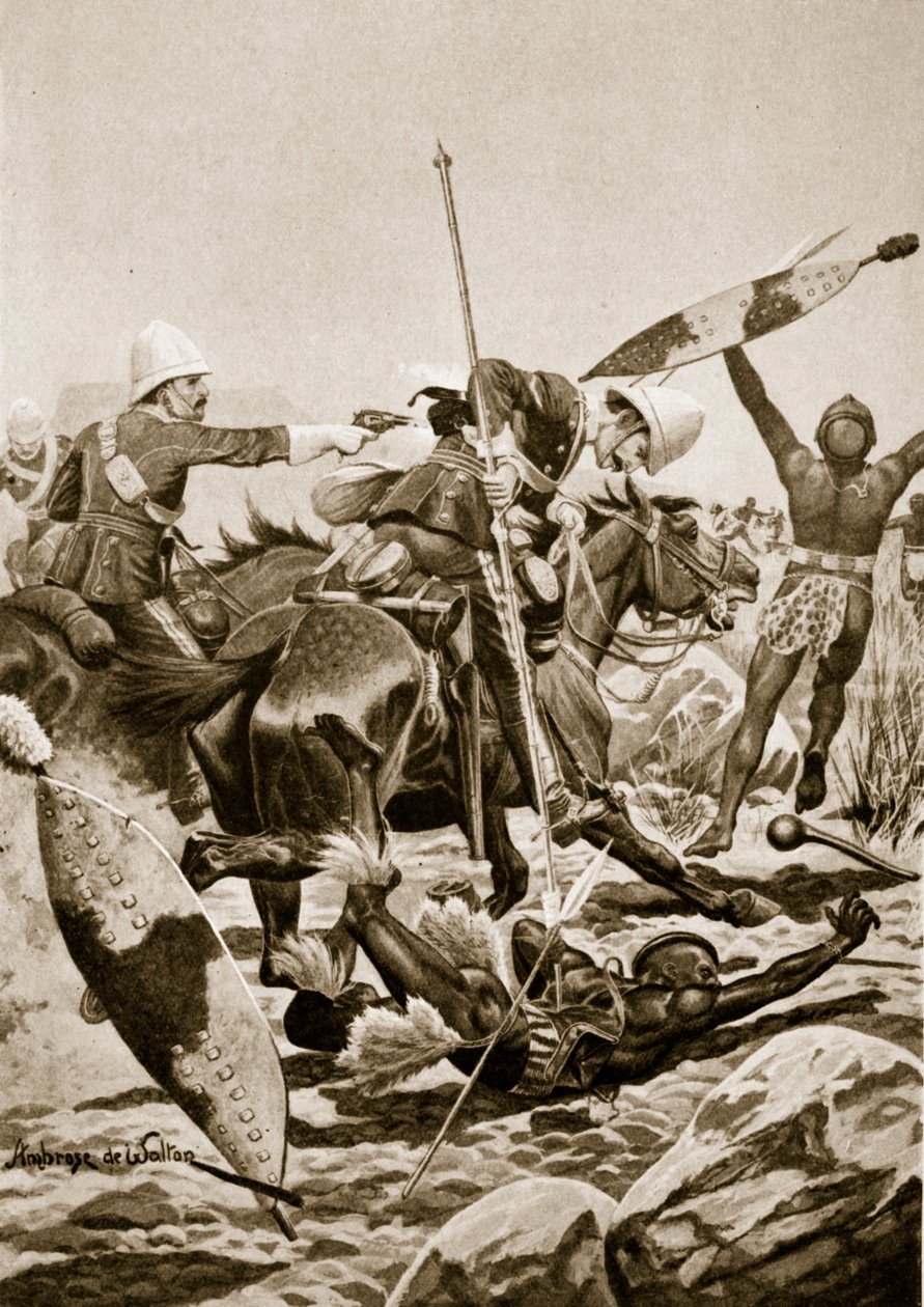 Los 17º Lanceros persiguiendo a los zulúes después de Ulundi, 4 de julio de 1879 de Ambrose de Walton