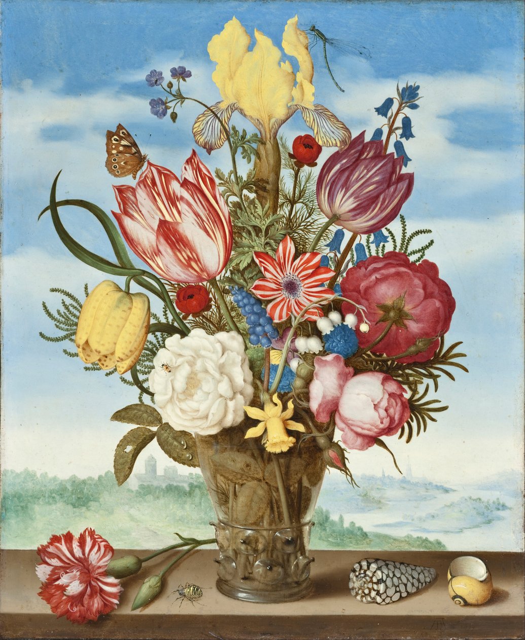 Ramo de flores en una cornisa de Ambrosius Bosschaert
