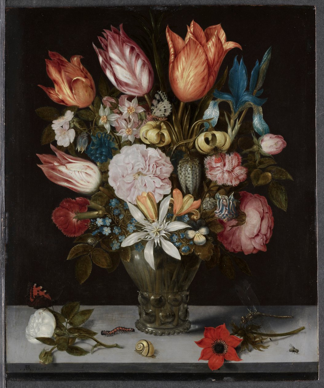 Flores en un vaso, 1606 de Ambrosius Bosschaert