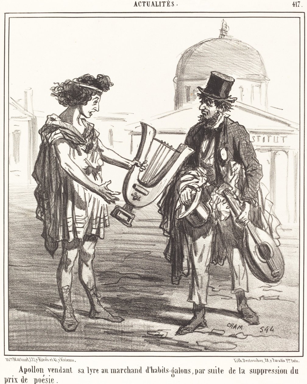 Apolo vendiendo su lira de Amédée Charles Henri Cham