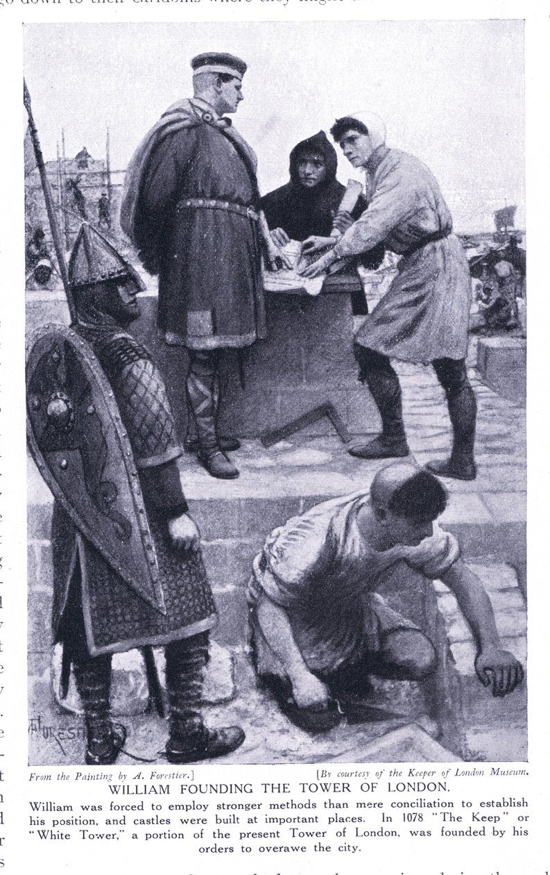 Guillermo fundando la Torre de Londres, años 1920 de Amedee Forestier