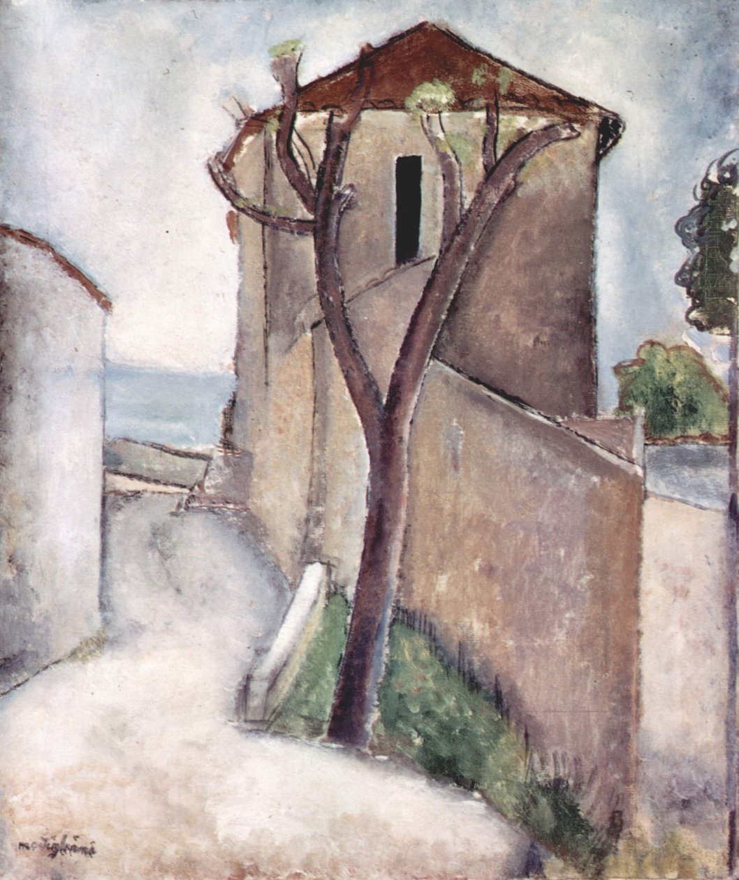 Árbol y casa de Amedeo Modigliani